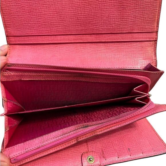 Fendi Zucca Long Brown Trifold Wallet - Picture 10 of 11